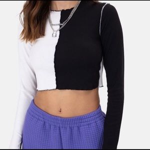Adika black and white crop top